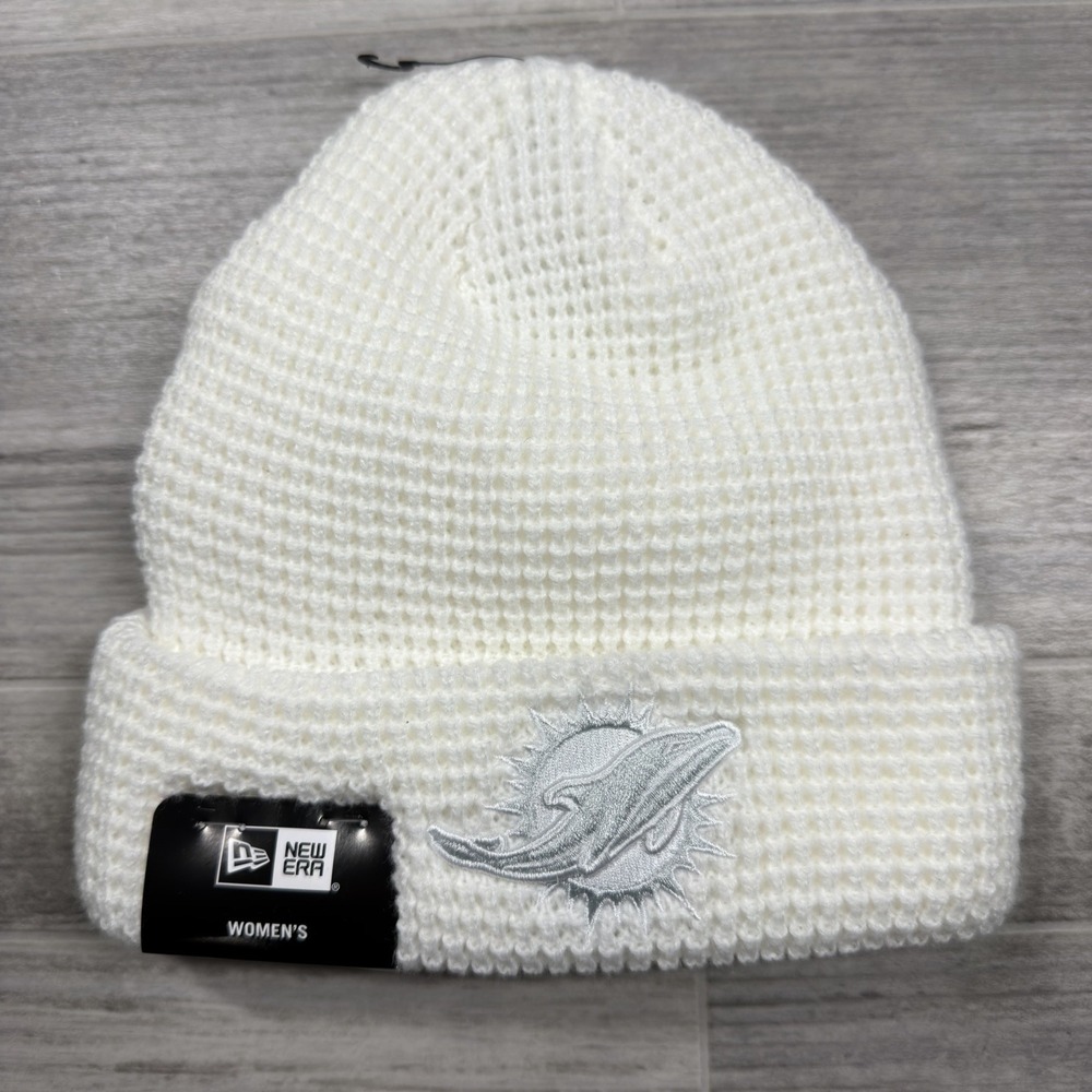 Women's New Era White Miami Dolphins NFL Color Pack Cuffed‎ Knit Hat New
